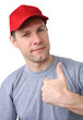 Feeling good working man in a red cap