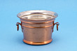 copper vessel on azure background