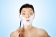 Young woman have shave