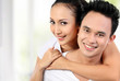 happy couple smile