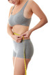 Woman measuring her waist