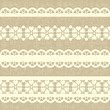 Vector: Vintage straight lace on linen canvas background. Vintage straight lace on linen canvas background.