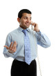 Businessman in discussion on telephone Businessman in discussion on telephone