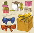 set of vector gift boxes