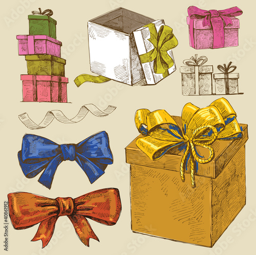 Vector: set of vector gift boxes set of vector gift boxes