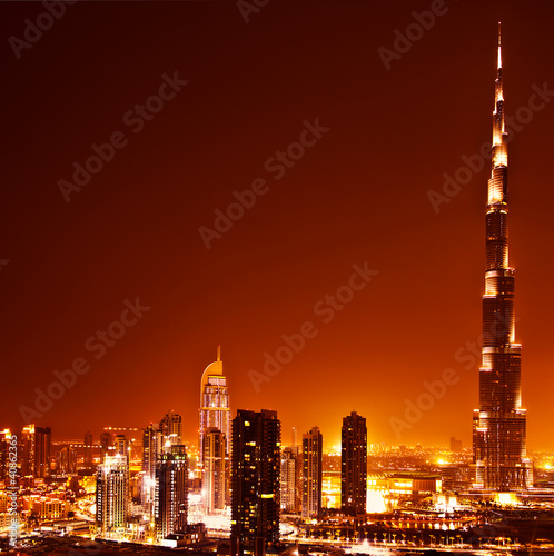 Photo: Dubai downtown on sunset Dubai downtown on sunset