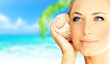 Beautiful woman enjoying beach Beautiful woman enjoying beach
