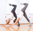 Photo: Women doing yoga exercise at gym Women doing yoga exercise at gym