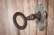 Old key in a keyhole