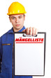 Handwerker mit Mängelliste
