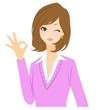 女性　OK　イラスト