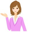 女性　案内　イラスト