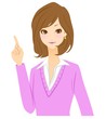女性　指差し　イラスト