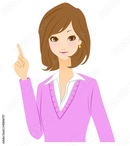 Illustration: 女性 指差し イラスト 女性 指差し イラスト