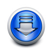 Glassy button with download arrow