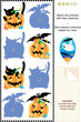 Match pictures to their shadows Halloween riddle