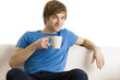 Drinking coffee