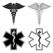 Caduceus and Star of Life Medical Symbols