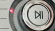 finger presses the button of  the washing machine