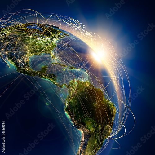 Illustration: The main air route over Central America The main air route over Central America