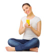 Young girl with juice