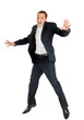 Happy jumping man
