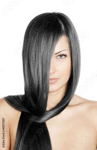 Photo: woman with long healthy natural hair woman with long healthy natural hair
