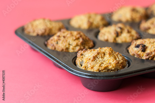 Photo: Gluten free muffins on roasting pan Gluten free muffins on roasting pan