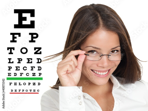 Photo: Optometrist or optician with eyewear glasses Optometrist or optician with eyewear glasses