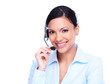 Call center operator business woman.