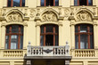 Building facade with reliefs in Zagreb, Croatia