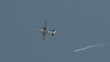 Skydivers jumping from airplane