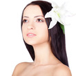 brunette woman portrait with clear skin brunette woman portrait with clear skin