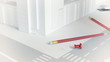 camera fly cross architectural model