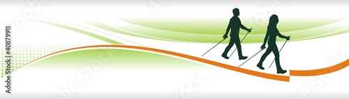 Vettoriale: nordic walking header nordic walking header