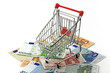 euro mit einkaufswagen