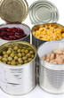Beans in metal cans