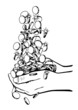 Hand with coins