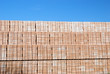pallets of bricks stacked in the warehouse pallets of bricks stacked in the warehouse