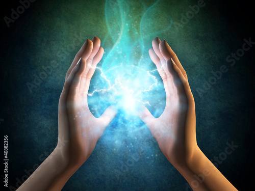 Illustration: Energy from hands Energy from hands