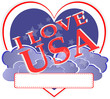 american independence day - usa heart shape design