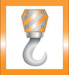 construction symbol with isolated hook in yellow frame