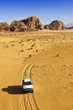 Off road car driving in the desert of Wadi Rum
