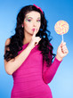 woman with lollipop