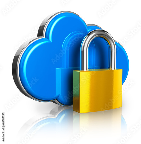 Illustration: Cloud computing security concept Cloud computing security concept