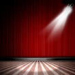 Background in show. Interior shined with a projector