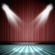 Background in show. Interior shined with a projector