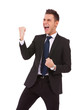 young business man enjoying success young business man enjoying success