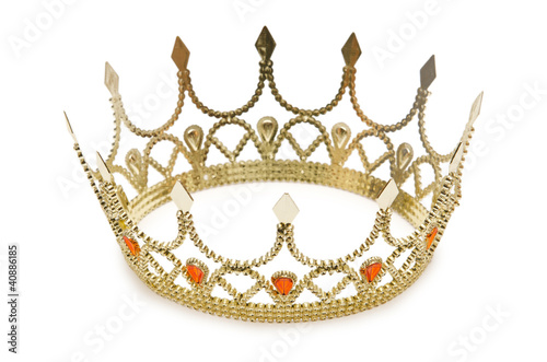Photo: Gold crown isolated on the white Gold crown isolated on the white