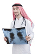 Arab doctor examining x-ray print